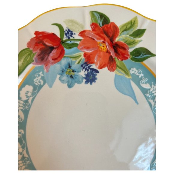 2020 The Pioneer Woman Spring Bouquet Round Floral Platter Plate Candle Holder - Picture 5 of 9